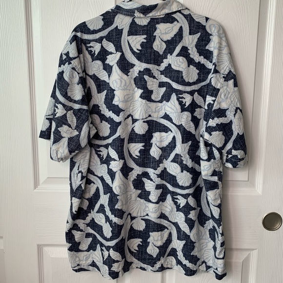 Old Navy Beachy Shell Print Button Down Shirt Sz Large - Picture 4 of 9